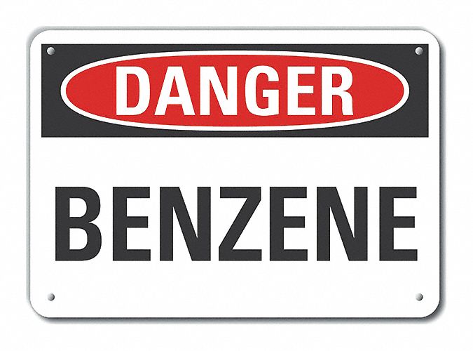 Alum Benzene Danger Sign 10x14in Alum
