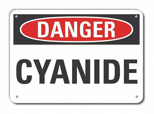 Alum Cyanide Danger Sign 7x10in Alum