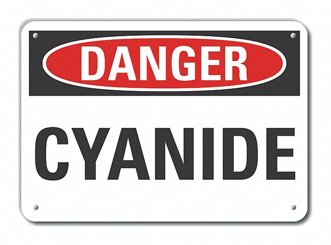 Rflct Cyanide Danger Sign 7x10in Alum