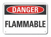 Flammable Mtrl Danger Sign 7x10in Plastc