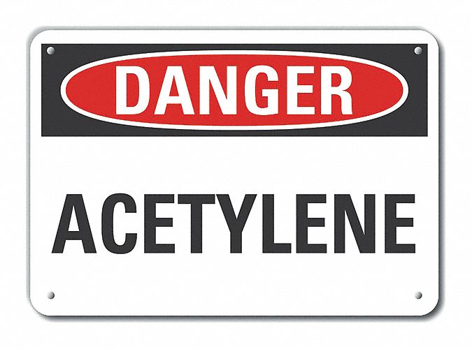 Rflct Acetylene Danger Sign 10x14in Alum