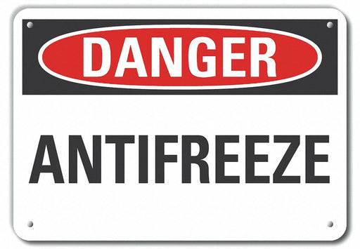 Alum Antifreeze Danger Sign 7x10in Alum