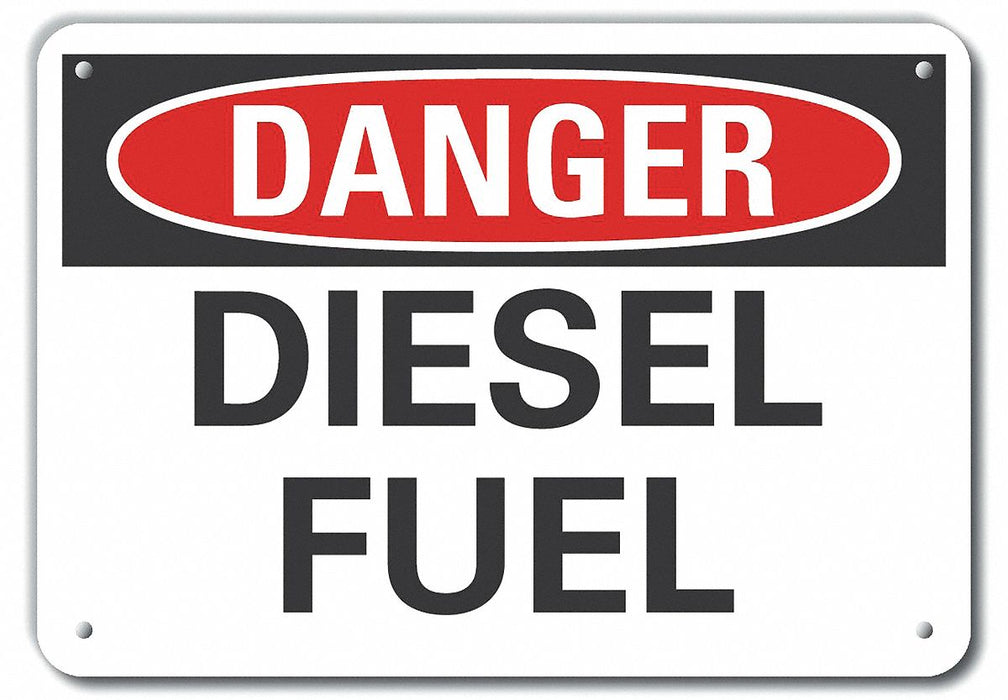 Alum Diesel Danger Sign 10x14in Alum