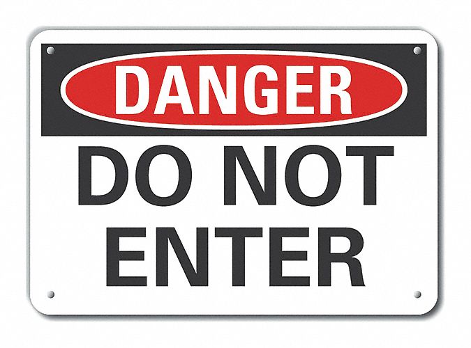 Rflct Exit Entrance Danger Sign 7x10in