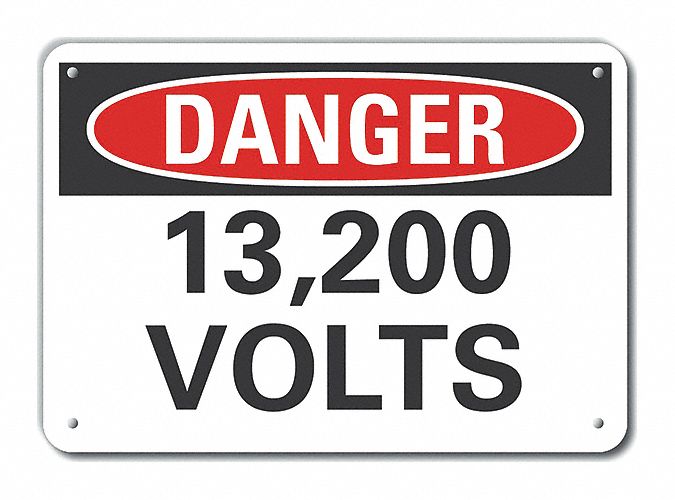 Rflct Voltage Danger Sign 7x10in Alum