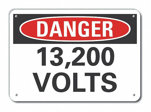 Alum Voltage Danger Sign 7x10in Alum