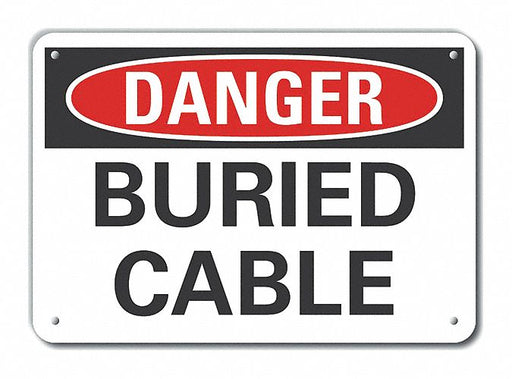 Alum Buried Cable Danger Sign 7x10in