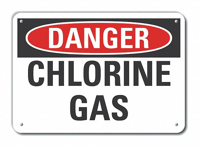 Alum Chlorine Danger Sign 7x10in Alum