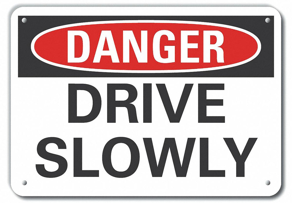 Traffic Safety Danger Sign 7x10in Plstc