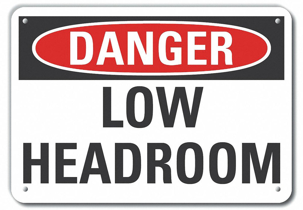 Alum Low Clearance Danger Sign 10x14in