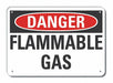 Alum Flammable Gas Danger Sign 7x10in