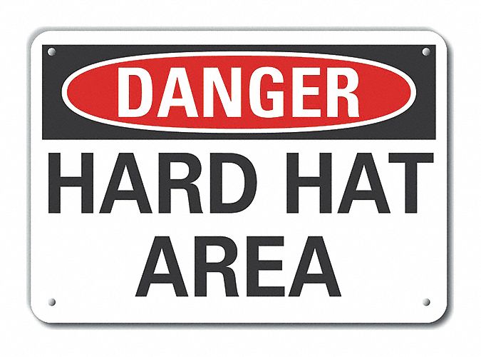 Rflctv Hard Hat Danger Sign 10x14in Alum