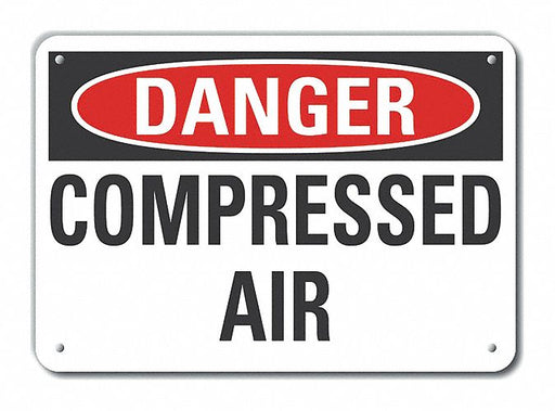 Alum Compressed Air Danger Sign 10x14in