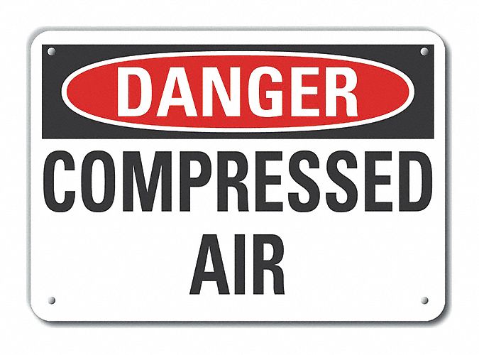 Alum Compressed Air Danger Sign 10x14in