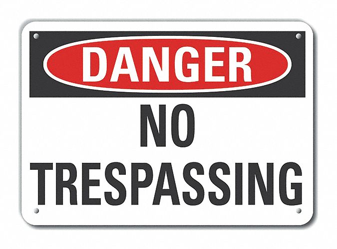 Danger Sign 7 in x 10 in Aluminum