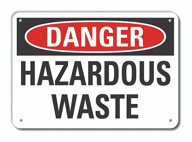 Rflctv Hzrdous Waste Danger Sign 10x14in