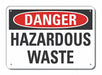 Hzrdous Waste Danger Sign 10x14in Plstc
