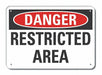 Rflct Restricted Area Dangr Sign 10x14in