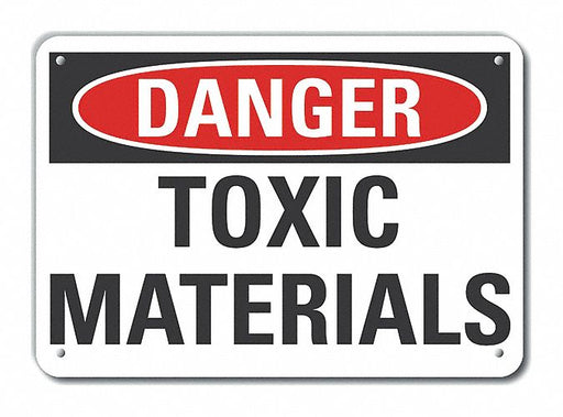 Alum Toxic Mtrl Danger Sign 7x10in Alum