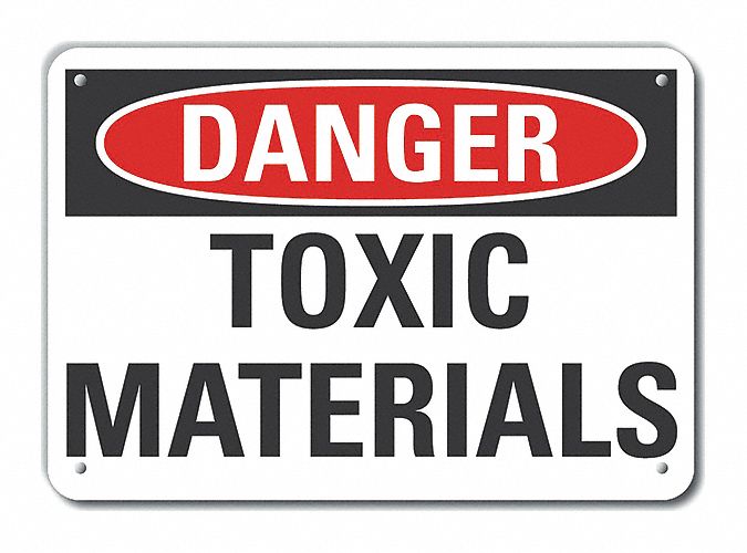 Toxic Mtrl Danger Sign 10x14in Plastic