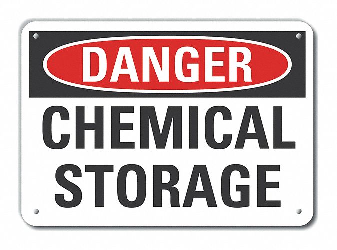 Alum Chemicals Danger Sign 10x14in Alum
