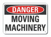 Rflctv Moving Mach Danger Sign 10x14in