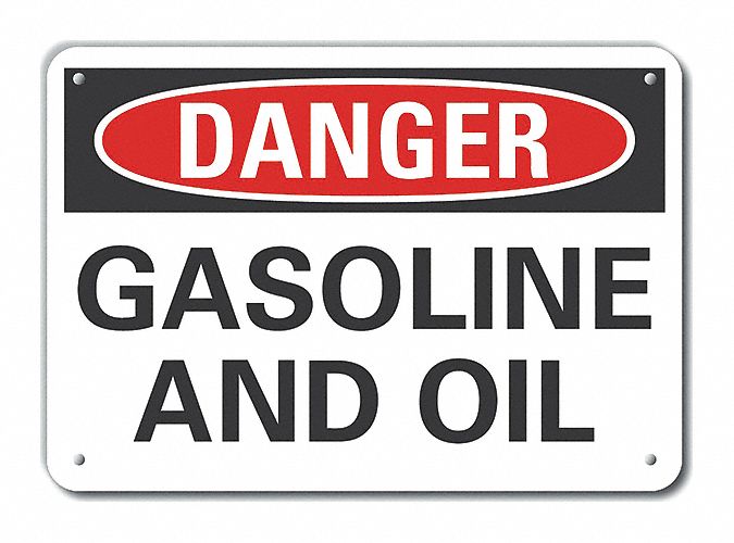 Rflct Gasoline Danger Sign 10x14in Alum