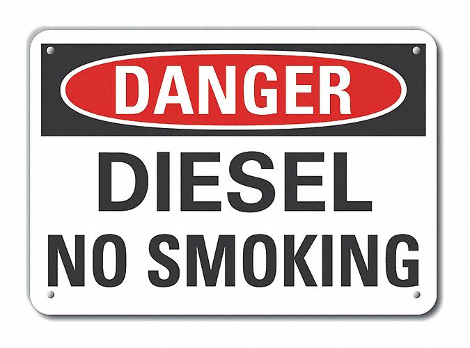Alum Diesel Danger Sign 10x14in Alum