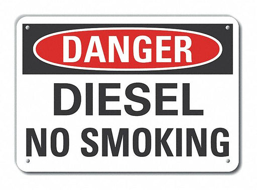 Alum Diesel Danger Sign 7x10in Alum