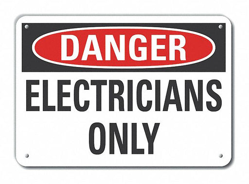 Alum Elect Equipment Danger Sign 10x14in