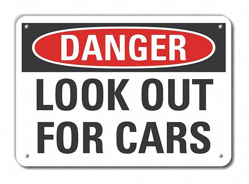 Alum Traffic Safety Danger Sign 7x10in