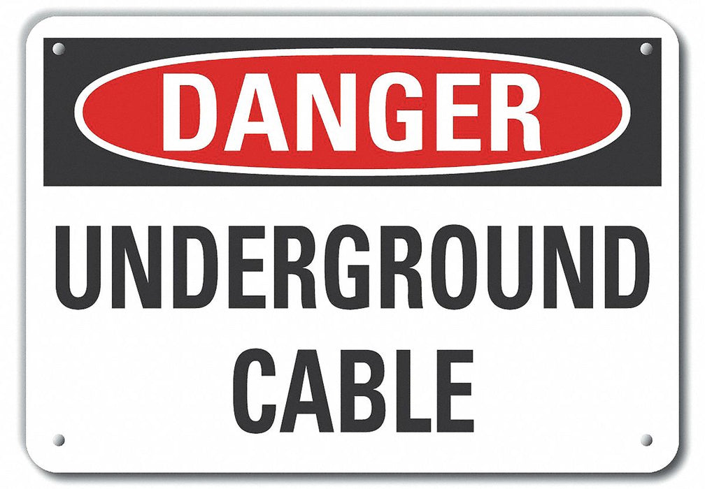 Alum Underground Cable DangerSign 7x10in