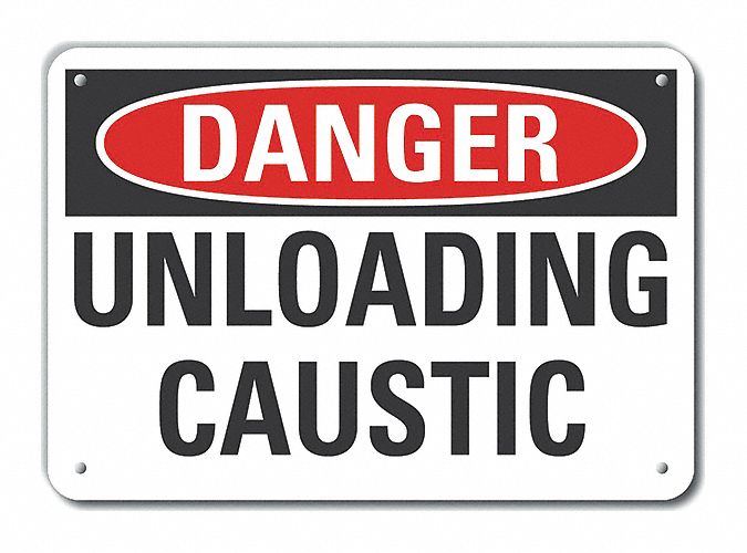 Rflct Caustic Danger Sign 10x14in Alum