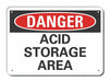 Plastic Acid Danger Sign 10x14in Plastic