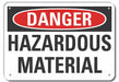 Hazardous Mtrls Danger Sign 7x10in Plstc