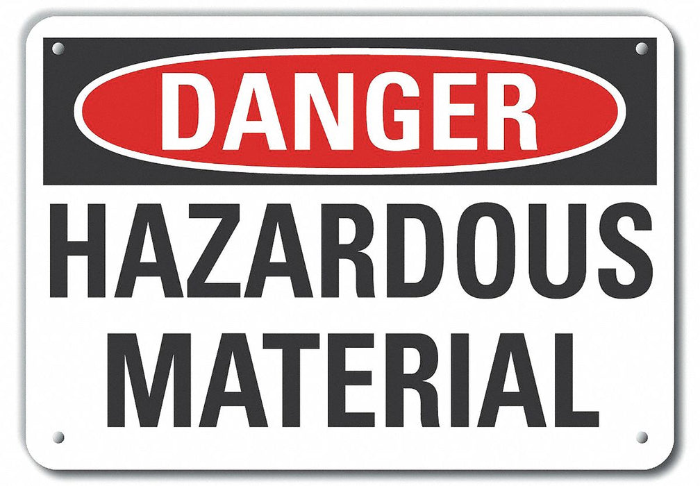 Rflct Hzrdous Mtrl Danger Sign 7x10in