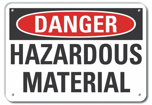 Alum Hazardous Mtrl Danger Sign 7x10in