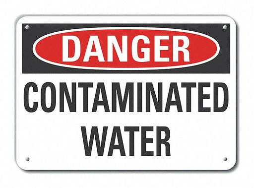 Alum Potable Water Danger Sign 7x10in