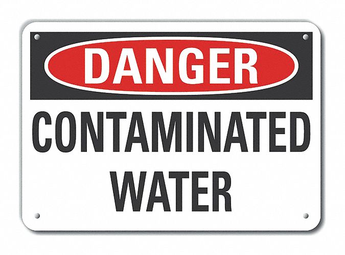 Alum Potable Water Danger Sign 7x10in