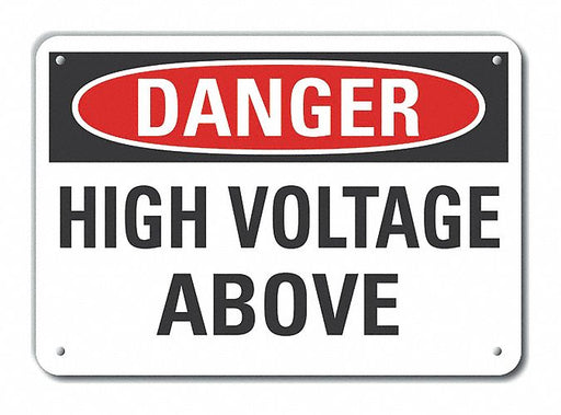 Alum High Voltage Danger Sign 7x10in