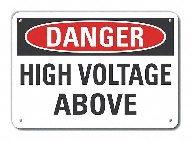 Alum High Voltage Danger Sign 7x10in