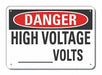 Alum High Voltage Danger Sign 10x14in
