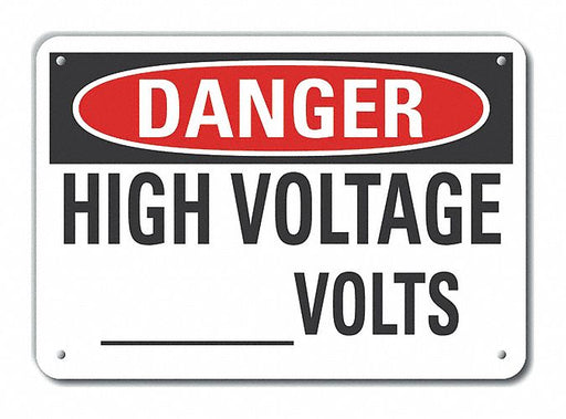 Alum High Voltage Danger Sign 10x14in