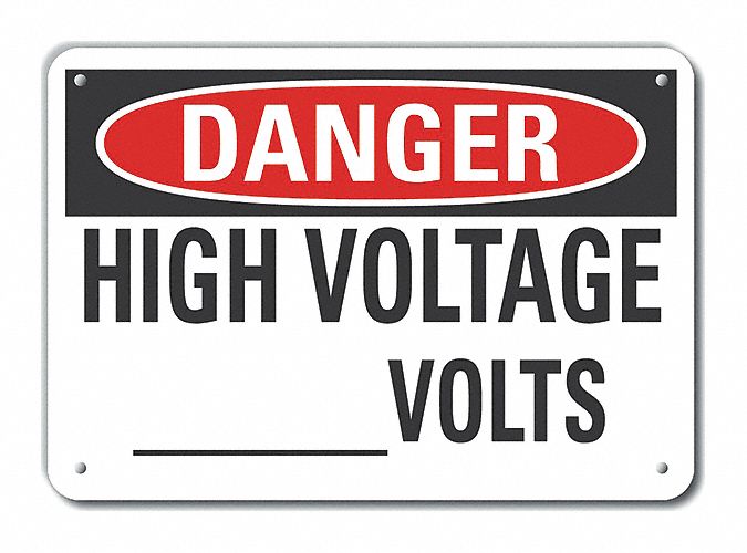 Rflct High Voltage Danger Sign 7x10in