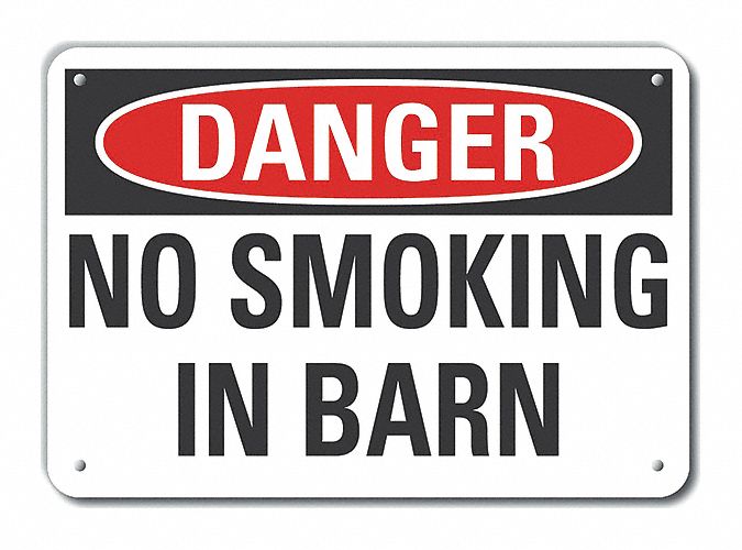 Rflct No Smoking Dangr Sign 10x14in Alum