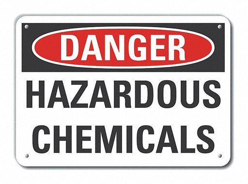 Alum Hazardous Chem Danger Sign 10x14in