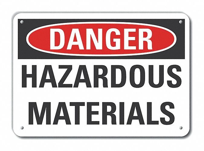 Rflct Hzrdous Mtrl Danger Sign 7x10in