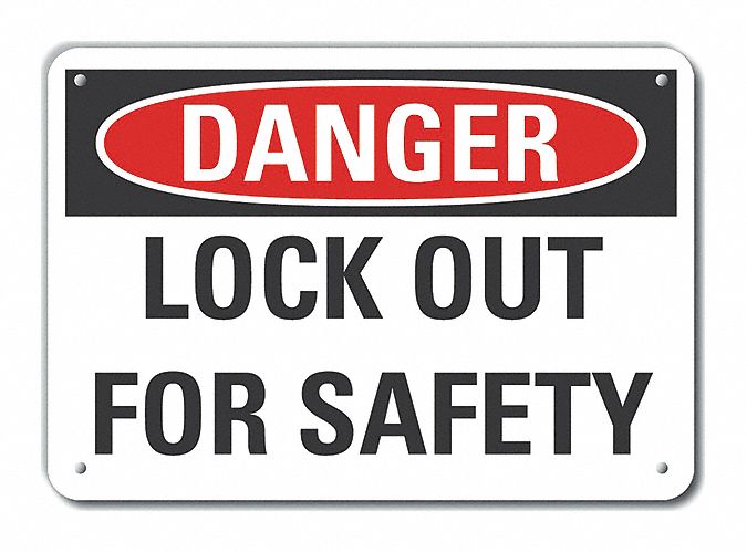 Rflct Lockout Tagout Danger Sign 7x10in