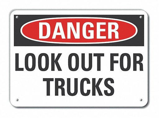 Alum Traffic Safety Danger Sign 10x14in