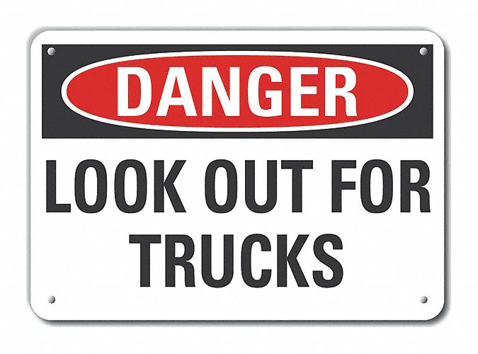 Rflct Traffic Safety Danger Sign 7x10in